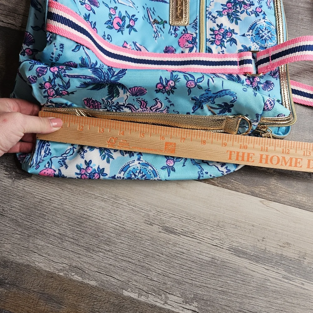 Lilly Pulitzer Amalfi Blue Lilly's Roadtrip Florida Print Tote Bag NWOT